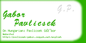 gabor pavlicsek business card